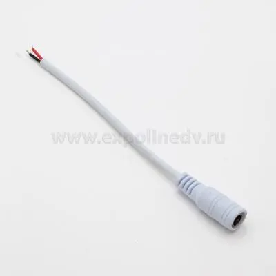 Выключатели, датчики, коннекторы коннектор 5,5 "мама" с проводом подключения dc12v, белый